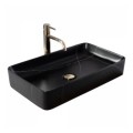 Rea Denis black stone matt umywalka nablatowa 61,5x35cm