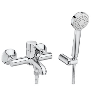 Roca Carelia bateria ścienna wannowo prysznicowa  z zestawen natryskowym chrom