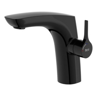 Roca Insignia bateria umywalkowa jednouchwytowa z Cold Start i korkiem titanium black