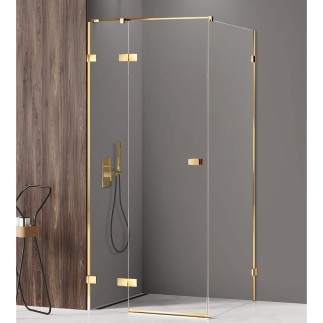 New Trendy Avexa kabina prostokątna 800x700x2000 mm gold shine