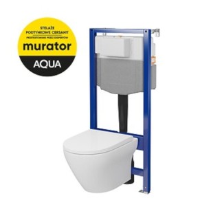 Cersanit Aqua 50 mechaniczny c20 stelaż wc z miską zawieszaną Larga i deską wolnoopadającą z łatwym wypinaniem