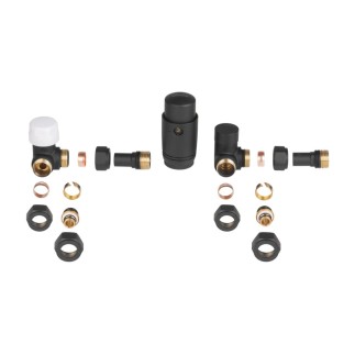 Invena komplet termostatyczny osiowy do grzejnika łazienkowego z złączkami