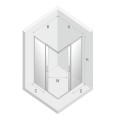 New Trendy Prime kabina prostokątna przesuwna chrom 90x70x200