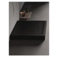 New Trendy Brodzik Mild Stone Prostokątny Czarny 100X90X11,5cm
