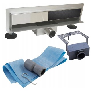 Estiva Odpływ liniowy just wall ścienny z rusztem dwustronnym 40 cm