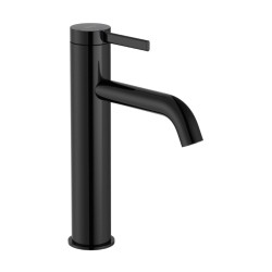 Roca Ona bateria umywalkowa medium Cold Start z korkiem click clack titanium black