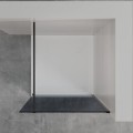 Invena kabina Walk-in II 900x2000 mm profil czarny szkło grafit