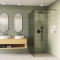 Invena kabina Walk-in II 900x2000 mm profil czarny szkło grafit