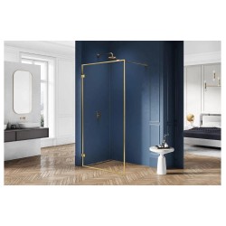 New Trendy Avexa gold brushed walk-in 100x200 cm