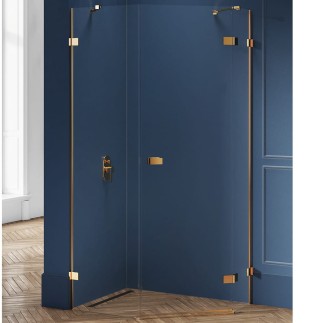 New Trendy Avexa kabina 5-kątna asymetryczna 1000x800x2000 mm gold brushed