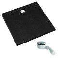 Schedpol Caspar New black stone brodzik kwadratowy 80x80cm
