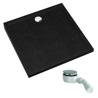 Schedpol Caspar New black stone brodzik kwadratowy 80x80cm