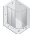 New Trendy New Maxima U kabina asymetryczna 1000x800x1950 mm chrom