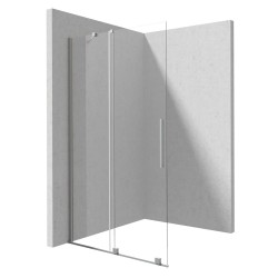 Deante Prizma ścianka prysznicowa przesuwna walk-in stal szczotkowana 120 x 195 cm