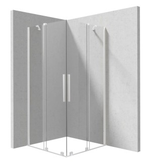 Deante Prizma kabina prysznicowa kwadratowa podwójna ścianka przesuwna walk-in 90x90cm biała