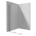 Deante Prizma ścianka prysznicowa przesuwna walk-in stal szczotkowana 90 x 195 cm