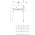 Schedpol Base brodzik prostokątny z maskownicą Stamp 90x140cm-rysunek tech