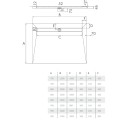 Schedpol Base(S4) brodzik prostokątny z maskownicą Stamp 80x120cm-rysunek tech