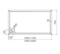 Schedpol Caspar New brodzik prostokątny 80x120cm-rysunek tech