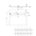 Schedpol Base(S4) brodzik prostokątny z maskownicą Steel 80x120cm-rysunek tech