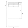 Schedpol Base brodzik prostokątny z maskownicą Steel 90x130cm-rysunek tech