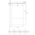 Schedpol Slim Lux brodzik prostokątny 130+50x80cm-rysunek tech