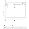Schedpol Slim Lux stamp slim brodzik kwadratowy 80x80cm-rysunek tech