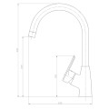 Invena Corso bateria zlewozmywakowa czarny-rysunek tech