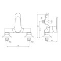 Invena Esla bateria wannowa chrom-rysunek tech