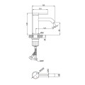 Invena Kalitea bateria umywalkowa chrom-rysunek tech