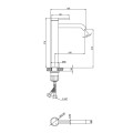 Invena Kalitea bateria umywalkowa wysoka chrom - rysunek tech\