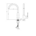 Invena Esla bateria zlewozmywakowa chrom-rysunek tech