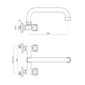 Invena Modena bateria zlewozmywakowa chrom-rysunek tech