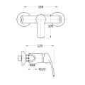 Invena Malta bateria natryskowa chrom-rysunek tech