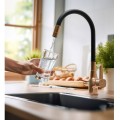 Invena Glamour bateria zlewozmywakowa miedź czarny