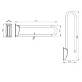 Deante Vital uchwyt stalowy przyścienny składany 760mm
