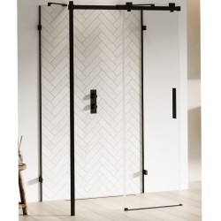 New Trendy Softi kabina prostokątna przyścienna 1200x900x2000 mm black
