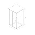 New Trendy Suvia kabina kwadratowa U 800x800x1850 mm black