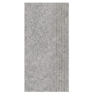 Tubadzin Zimba light grey stopnica 59,8x29,6x0,8cm