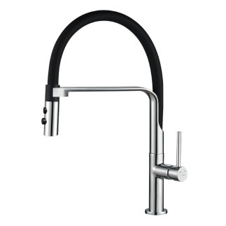 Kuchinox Siluetto bateria zlewozmywakowa stojąca z wylewką U czarny/chrom