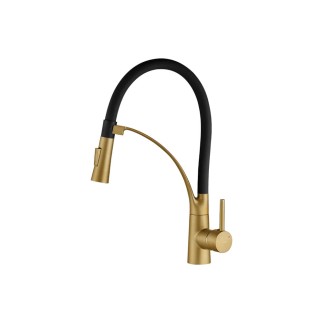 Kuchinox Olor bateria zlewozmywakowa stojąca z wylewką U czarna/złota