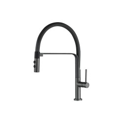 Kuchinox Siluetto bateria zlewozmywakowa stojąca z wylewką U grafit