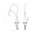 Kuchinox Olor bateria zlewozmywakowa stojąca z wylewką U czarna/złota
