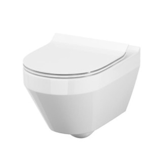 Cersanit Crea New miska clean on z deską slim duroplastową wolnoopadającą biały