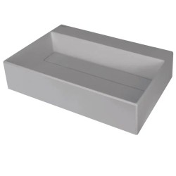 Deante umywalka Correo szary metalik z maskownicą 60x40 cm