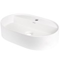 Deante umywalka Silia alabaster 55x35 cm z wyspą na baterię