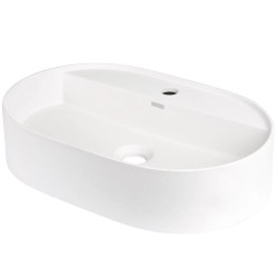 Deante umywalka Silia alabaster 55x35 cm z wyspą na baterię