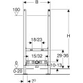 Geberit Duofix Basic stelaż podtynkowy do bidetu - rysunek techniczny2