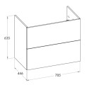 Roca szafka Ella z 2-szufladami 80cm czarny mat