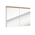 Deftra Stilla E80 szafka lustrzana biały połysk/buk truflowy 80 cm